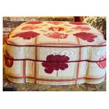 LL - Vintage Pearson Upholstered Ottoman with Floral Pattern