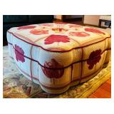 LL - Vintage Pearson Upholstered Ottoman with Floral Pattern