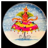 K - Neiman Marcus Fashion Plates Set with 4 Holiday Plates and 2 Matching Mugs