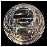 K - Pair of Cut Crystal Vases Including Spherical and Tall Diamond Cut Designs