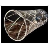 K - Pair of Cut Crystal Vases Including Spherical and Tall Diamond Cut Designs