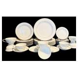 K - Vintage Noritake China Crestmont 30-Piece Dinnerware Set with Silver Trim
