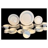 K - Vintage Noritake China Crestmont 30-Piece Dinnerware Set with Silver Trim