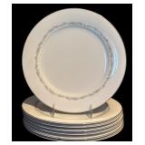 K - Vintage Noritake China Crestmont 30-Piece Dinnerware Set with Silver Trim