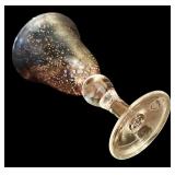 FR - Set of 6 Hand Blown Purple Art Glass 8 inch Wine Glasses