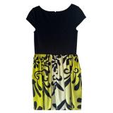 FR - Alice + Olivia Black and Yellow Patterned Dress, Approx. Small/Medium
