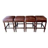 K - Set of 4 Frontgate Raffles Backless Bar And Counter Stools