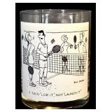 FR - Set of 6 Vintage Bill Davey Tennis Cartoon Glasses