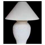 FR - Textured White Ceramic Table Lamp with Shade