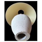 FR - Textured White Ceramic Table Lamp with Shade