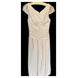 FR - Vera Wang Ivory Cocktail Dress with Sequin Cap Sleeves
