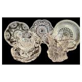 Collection of Vintage Crystal and Glass Dishes, Bowls, and Serving Pieces