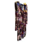 FB - Escada Size 36 Abstract Print Drape Neck Dress