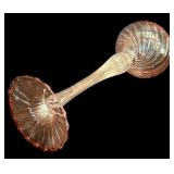 LR - Set of 2 Tall Swirl Glass Candle Holders and 1 Mini Glass Holder with Red Candle