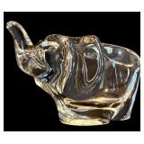 LR - Set of 3 Crystal Elephant Figurines and Bowl