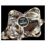 LR - Set of 3 Crystal Elephant Figurines and Bowl