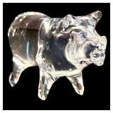 LR - Set of 3 Crystal Elephant Figurines and Bowl