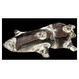 LR - Set of 3 Crystal Elephant Figurines and Bowl