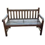 D - Smith & Hawken Wooden Outdoor Bench 47 Inch Vintage