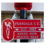 D - Par Aide Golf Ball Washer on Stand with Ferndale C.C. Plaque