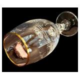 FR - Set of 5 Stella Artois Gold Rim 7.5-Inch Beer Chalice Glasses