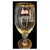 FR - Set of 5 Stella Artois Gold Rim 7.5-Inch Beer Chalice Glasses