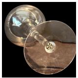 LR - Vintage Glass Stemware Pair and Faceted Pedestal Candleholder Set