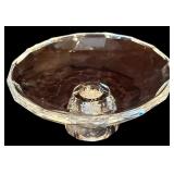 LR - Vintage Glass Stemware Pair and Faceted Pedestal Candleholder Set