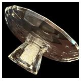 LR - Vintage Glass Stemware Pair and Faceted Pedestal Candleholder Set