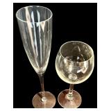 FR - Collection of 13 Glasses Including Champagne Flutes and Tumblers