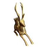 FR - Set of 2 Brass Reindeer Candle Holders, 8 Inches Tall