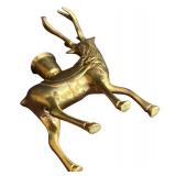 FR - Set of 2 Brass Reindeer Candle Holders, 8 Inches Tall