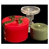 LR - Holiday Candle and Ornament Collection with Department 56 and Glass Holder