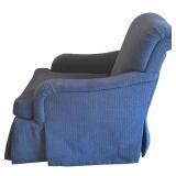 FR - Pair of Vintage Upholstered Blue Armchairs