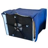 FR - Pair of Vintage Upholstered Blue Armchairs