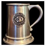 FR - Set of 2 1972 Century Club Pewter Mugs and 4 Etched Glasses with Pewter Base