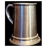 FR - Set of 2 1972 Century Club Pewter Mugs and 4 Etched Glasses with Pewter Base