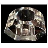 K - Vintage Oleg Cassini Crystal Prism Votive Candle Holder