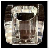K - Vintage Oleg Cassini Crystal Prism Votive Candle Holder