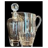 LR - Vintage Crystal Decanter and Pitcher Set