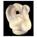 LR - Lalique France Frosted Crystal Swan Figurin