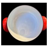 K - Vintage Dansk Red Enamel Cast Iron Pot with Lid