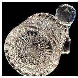 FR - Set of 5 Cut Crystal Decorative Pieces Including Footed Jar, Jars, Bell, and Basket