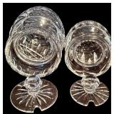 FR - Set of 5 Cut Crystal Decorative Pieces Including Footed Jar, Jars, Bell, and Basket