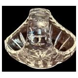 FR - Set of 5 Cut Crystal Decorative Pieces Including Footed Jar, Jars, Bell, and Basket