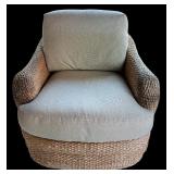 SR - Century Woven Rattan Lounge Chair with Cushions