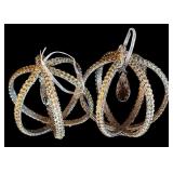 LL - Set of 2 Icy Craft Lighted Acrylic Christmas Trees and 2 Ornament Decor Pieces