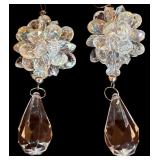 LL - Set of 2 Icy Craft Lighted Acrylic Christmas Trees and 2 Ornament Decor Pieces