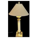 LL - Stiffel Table Lamp with Gold Tone Base and Textured Shade