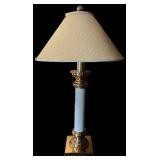LL - Stiffel Table Lamp with Gold Tone Base and Textured Shade